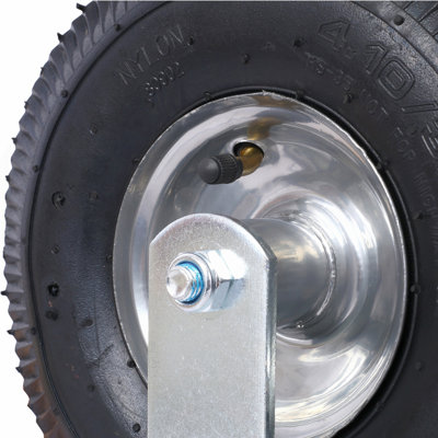 10IN CASTER pneumatic tire(2PCS RIGID), Caster Wheel, Rigid Plate, Steel Hub with Ball Bearings, 5/8-Inch Bore Centered Axle -black