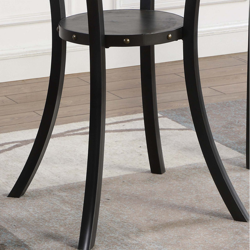 36" Round Espresso Finish Bar Table Nail Head Trim(Only Table)