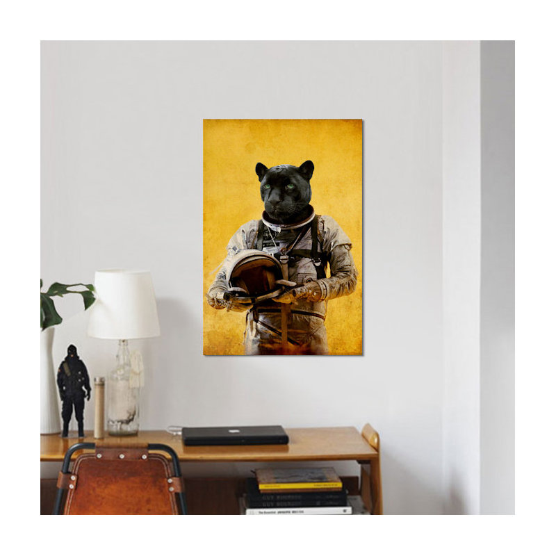 « space jag », impression sur toile, H 26 po x l 18 po x P 1,5 po, Toile encadrée noire, Pas de tapis