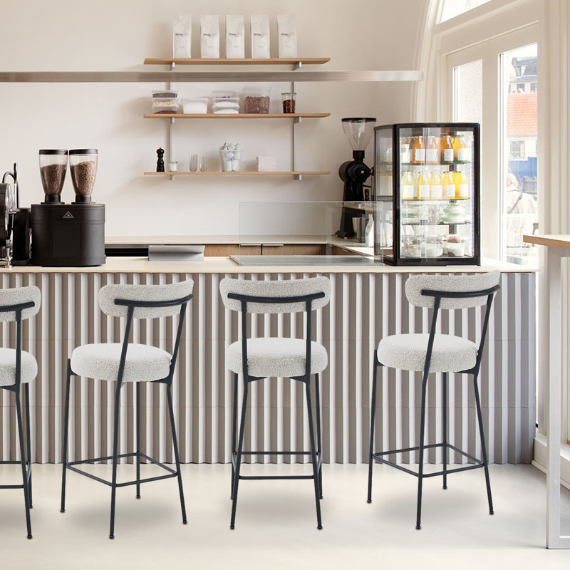 Anani Upholstered Counter Stool with Metal Frame