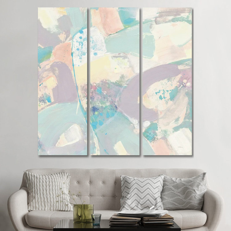 «White Rock II Pastel», ensemble d'art mural sur toile tendue (ensemble de 3)