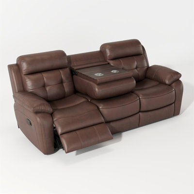 Ingimundur 83'' Leather Reclining Sofa