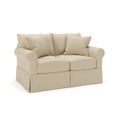 Amari 63" Rolled Arm Slipcovered Loveseat