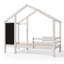 Lit maison avec tableau noir et tiroirs-118218764