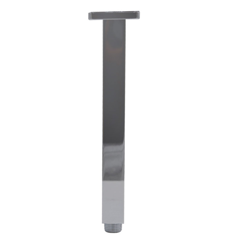 Bras de douche carré 1/2 "avec bride, Chrome poli