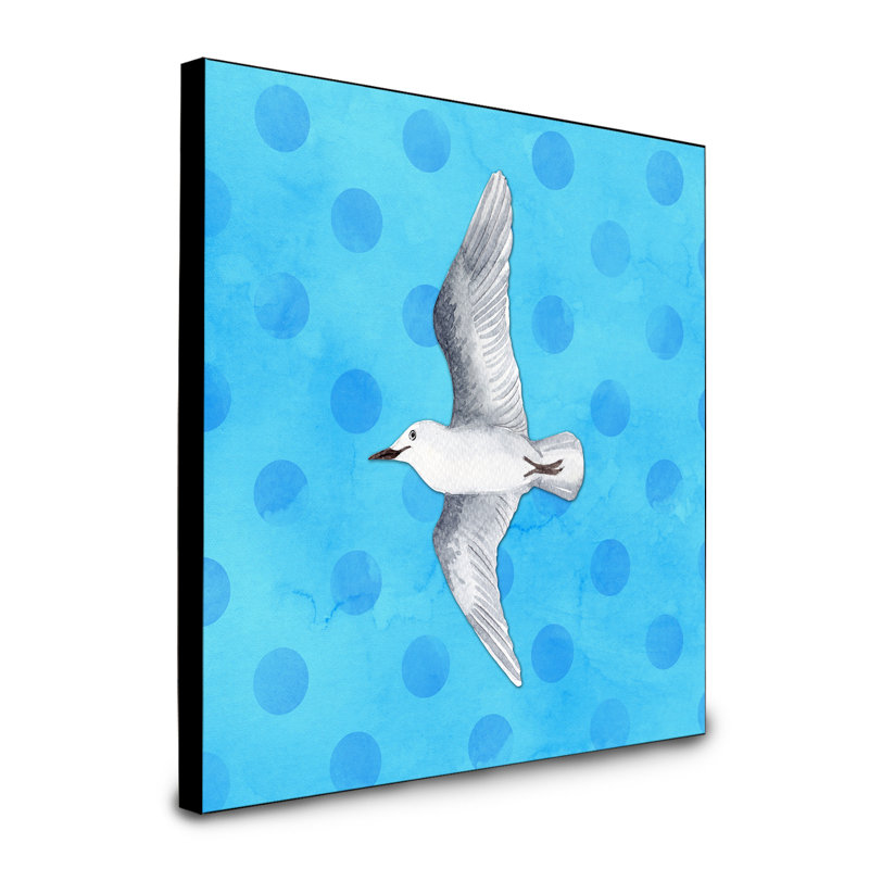 Panneau mural d’art goéland sea Dolphus, bleu