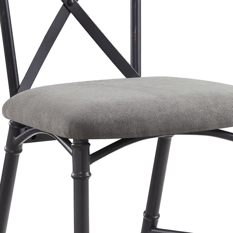 Ensemble de 2 chaises d'appoint en tissu gris et chêne gris