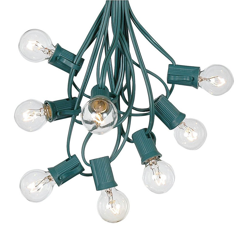 Guirlande de 25 lumières sphériques d'extérieur 25 '(connectable d'un bout à l'autre), Jaune, vert