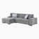 Odesser  115"W 2-Piece Chenille Sectional Sofa Sleeper with Chaise