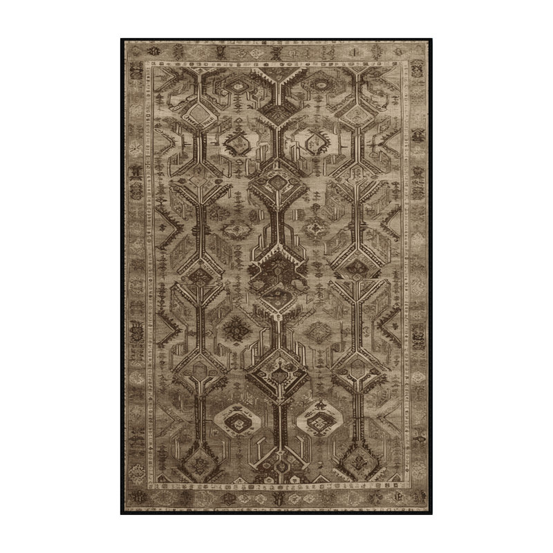 Tapis brun lavable à la machine, Rectangle 7 pi x 9 pi