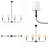 4-Light Billet Linear Chandelier with Fabric Shades-100090067