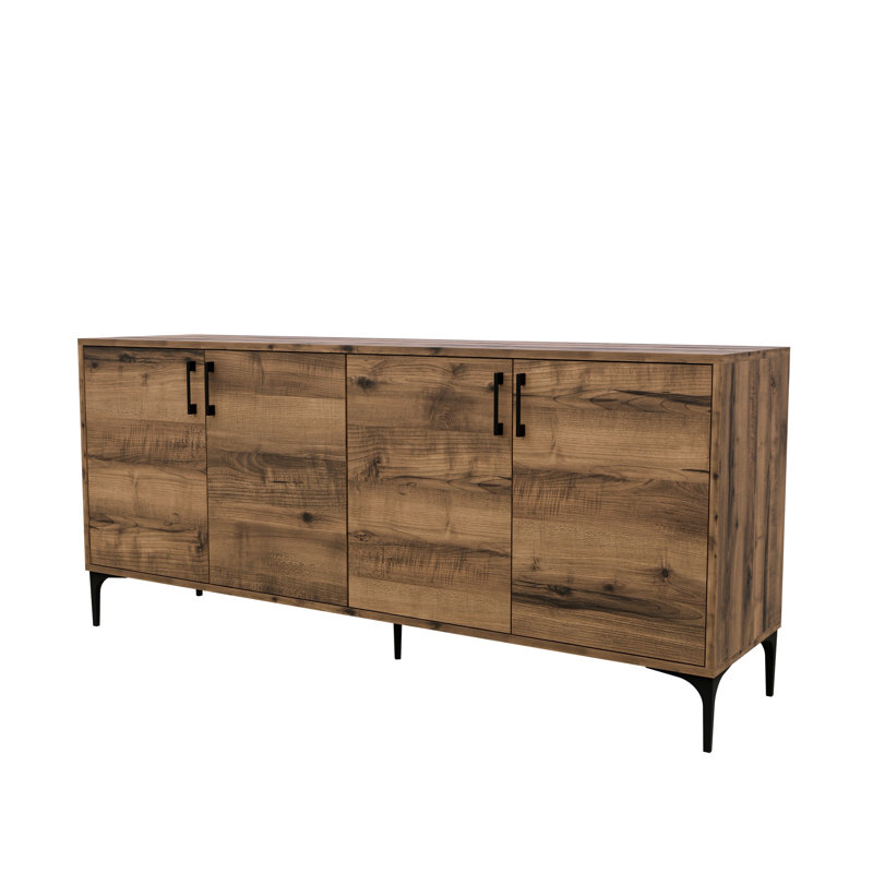 Stylish Console Table, Walnut & Anthracite, 70.9 x 31.5 x 17.7 inches | 100% Melamine Coated Chipboard, Versatile Design with Numerous Shelves, Wall-Mountable, Durable Plastic Legs | Perfect for Living Room & Entryway
