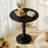 American Vintage Round Metal Side Table In Black