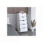 Commode haute 5 tiroirs Basilea, système coulissant - Blanc