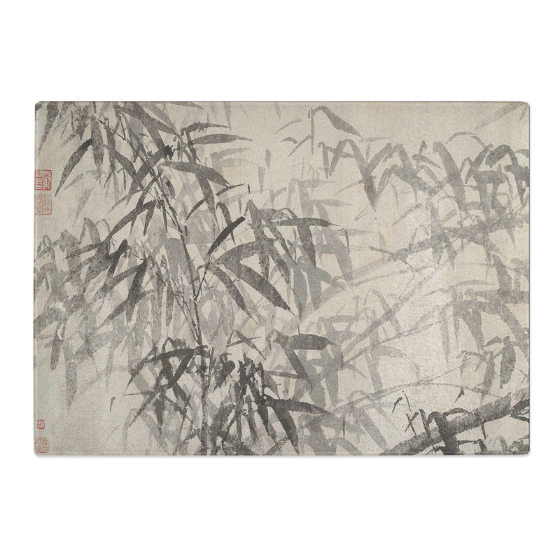 Tempered Glass a Bamboo Plant Chopping Board, 28.5 cm W x 20 cm L