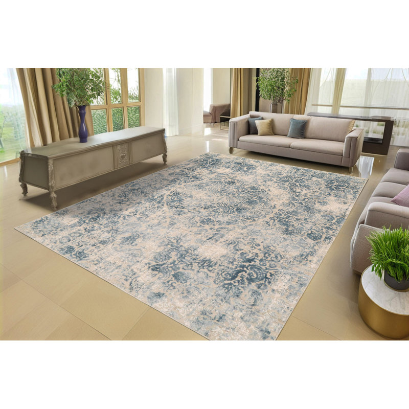Tapis oriental gris / ivoire Grisby, Rectangle 5 pi 3 po x 7 pi 7 po
