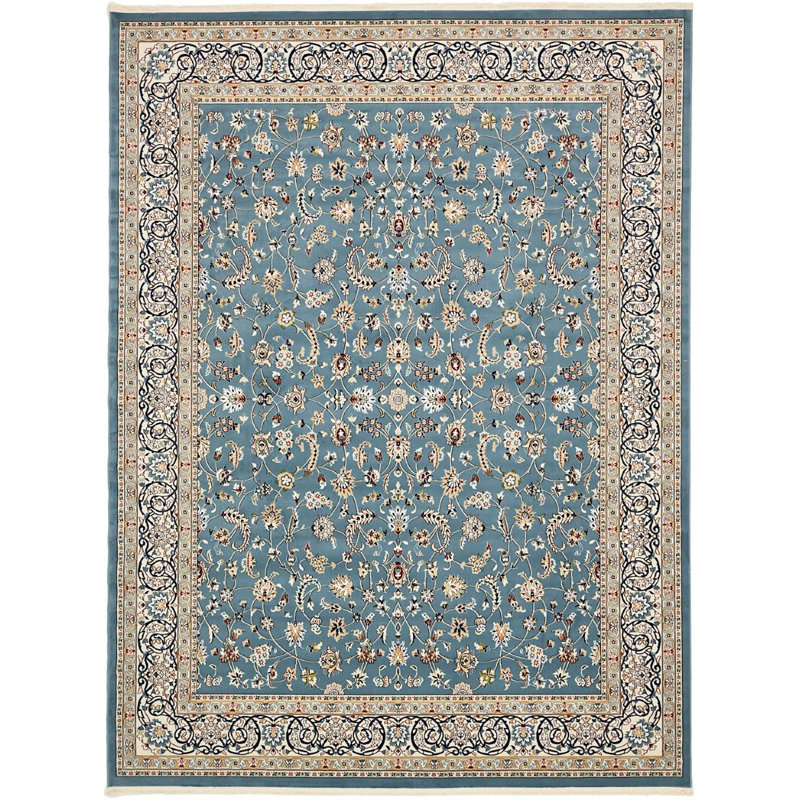 Tapis oriental Jackson / ivoire / bleu Jackson, Blue, Rectangle 7 pi 10 po x 10 pi