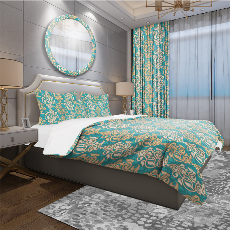 Ensemble de housse de couette oriental, Housse de couette très grand + 2 taies décoratives