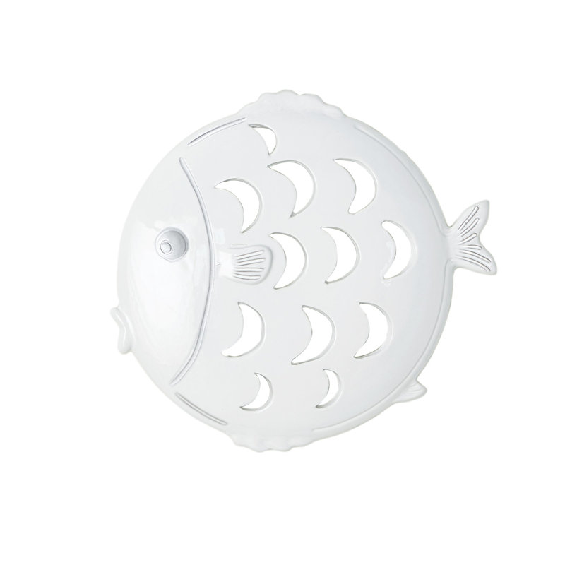 Wall Mount Fish, 18.75" H x 20" W x 2.25" D, Matte White