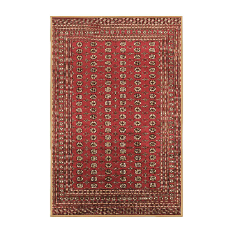 Tapis oriental en laine / polyester oriental brun / rouge, Rectangle 7 pi x 10 pi