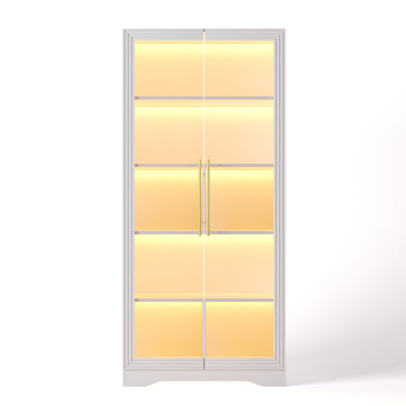 2 -Door 5 -Shelf Storage Cabinet, White