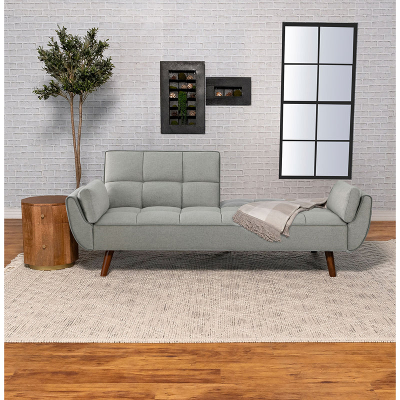 Grey Tufted Convertible Sofa Bed