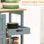 Chariot mobile pour îlot de cuisine avec tablettes, tiroirs, rangement, plateau, roulettes et plateau en bois - Gris pour espace de travail compact