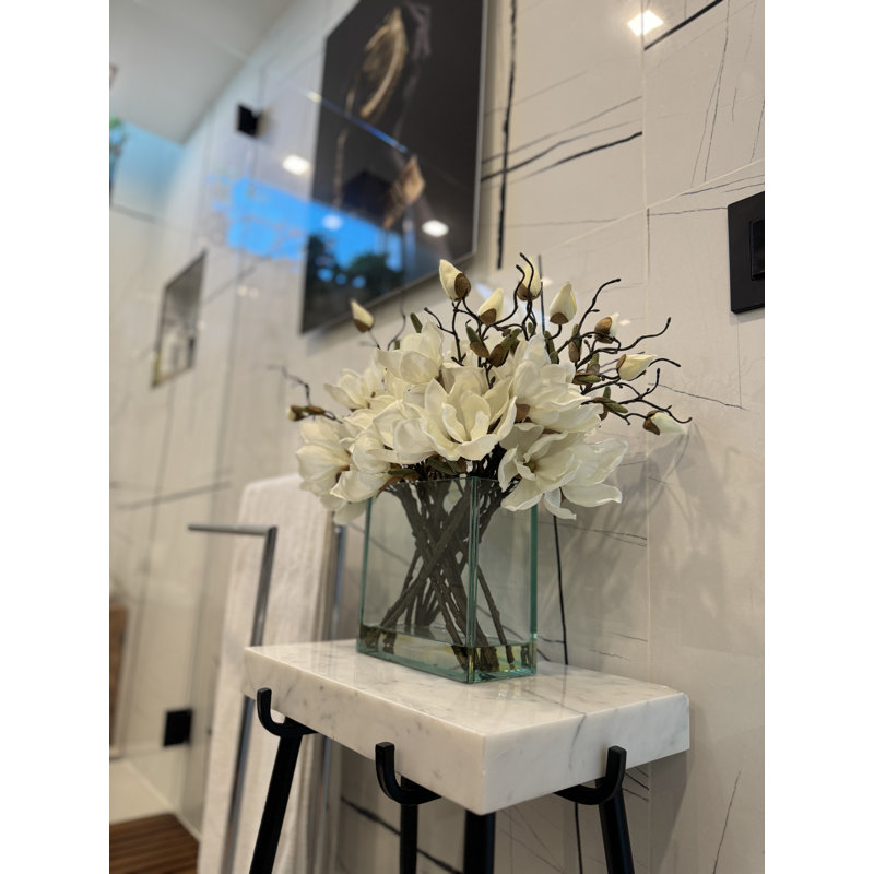 Magnolia Arrangement in Vase, White