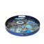 Akasya 2 piece Glass Decoration Tray for Living Room Decor, Agate Design Round Plastic Serving Tray-1739615231