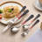 Black And Red Silverware Set