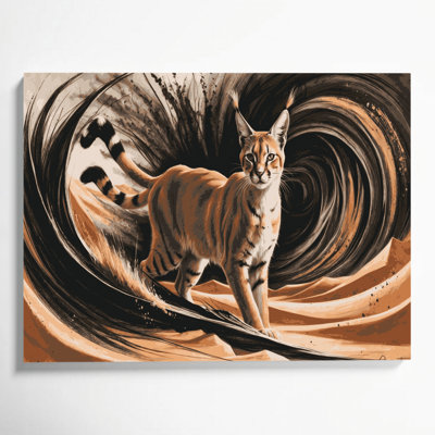 Faune, art mural sur toile brun caracal