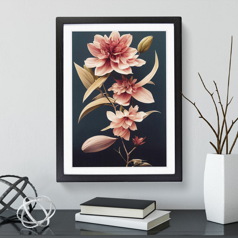The Classic Flowers No.2 - Framed Print, Black Framed, 46cm H x 34cm W x 2cm D