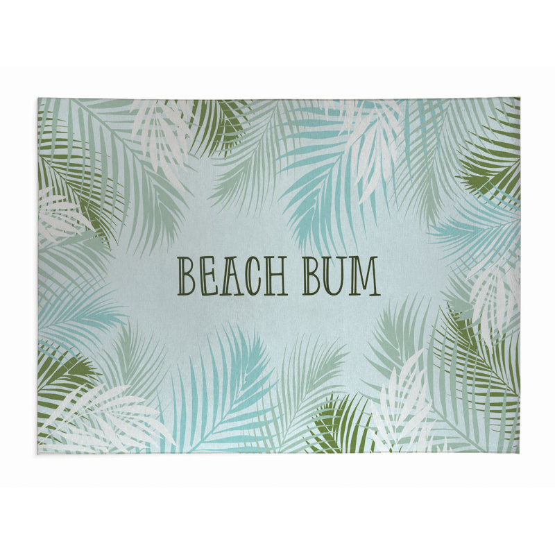 Paillasson Waving Palm Beach, Bleu, L 24 po x L 36 po