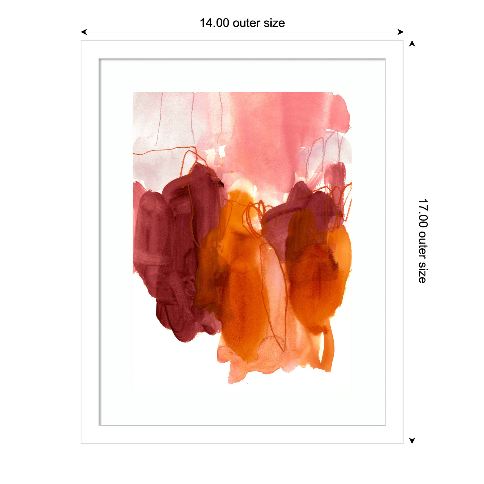 Orelia "Abstract Painting X" Print, White, 17" H x 14" W
