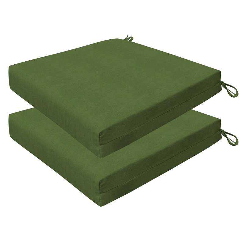 Coussin de siège d'extérieur carré Meridian, Vert feuille, L 20 po x P 20 po