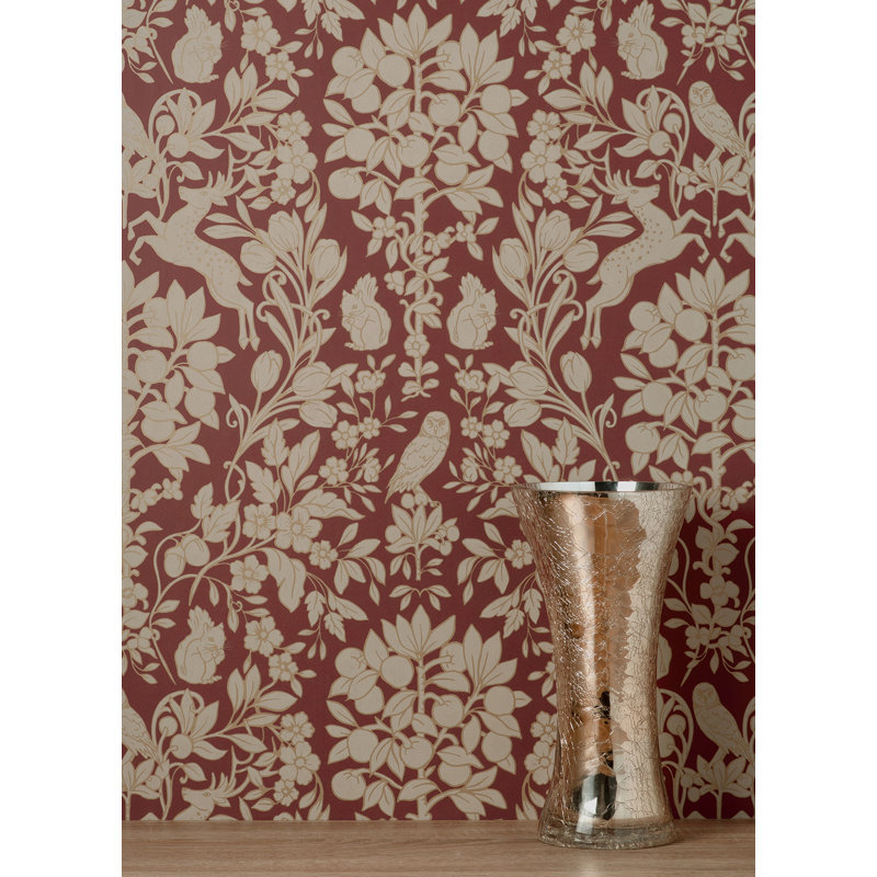 Rouleau de papier peint Avasophia Quincie Marron L 33 pi x l 20,5 po, Rouge