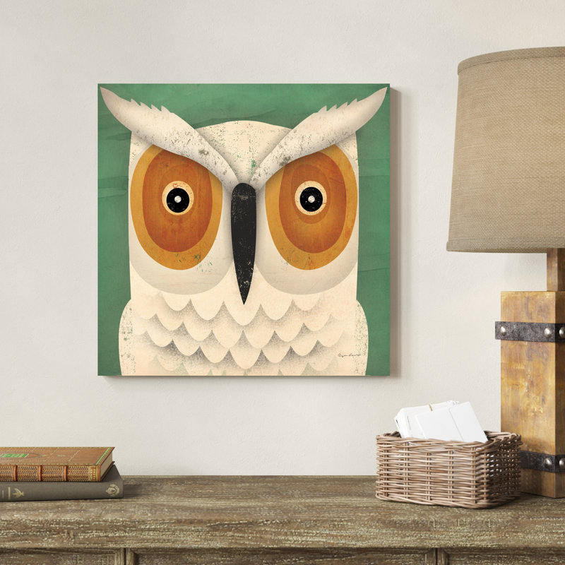 Hibou blanc, H 20 po x l 20 po