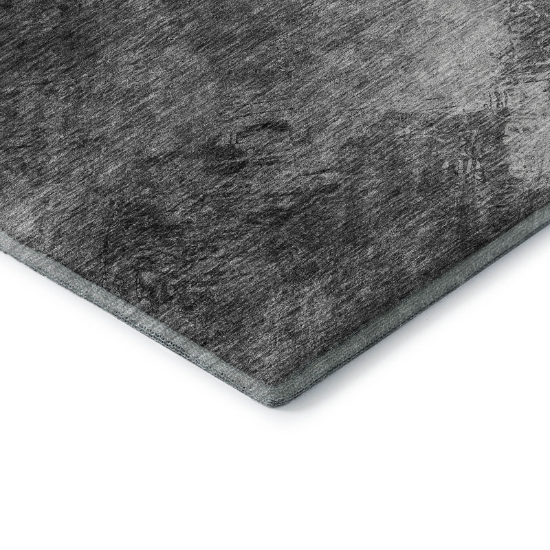 Premium Machine Washable Cerrito AMF590 Gray Rug, Rectangle 9' x 12'