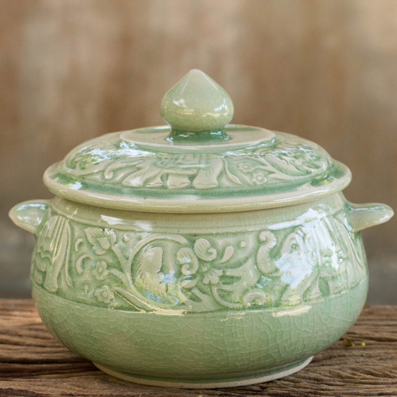 Celadon Handmade Earthenware Soup Bowl