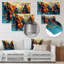 Jazz Silhouettes rétro bleu et brun - art mural musicien-1357789120-1357789135