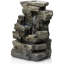 Fontaine en métal rustique avec fleur, cascade pour jardin, patio et pelouse, H 30 po, blanc
