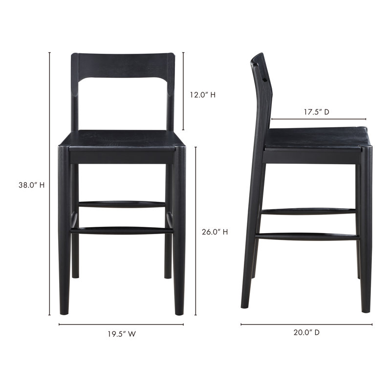 Bar and Counter Stool, Black, Counter Stool (26" Seat Height)