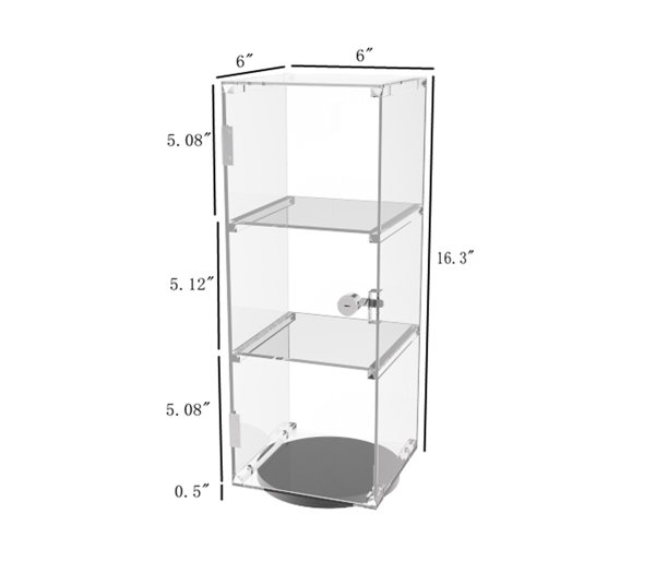 TB1114-CL Hexagonal revolving Lighted Acrylic Showcase