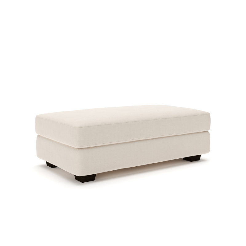 Emilio Upholstered Ottoman, Canvas Sunbrella® Canvas