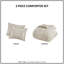 Ensemble d'édredon pour lit très grand en coton taupe - Literie luxueuse brodée en chenille