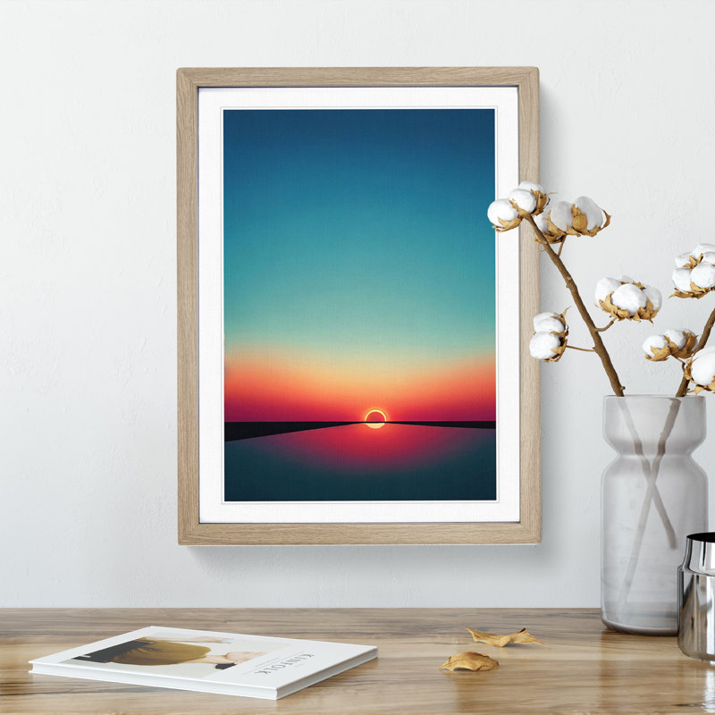 Mind Blowing Sunset - Framed Print, 34cm H x 25cm W x 2cm D, Oak