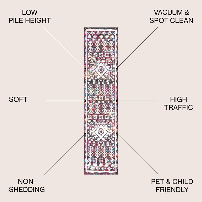 Dhiya Distressed Kilim Multi Rug, Runner 2' x 8'