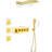 Brass Wall Mounted Shower, 3 Body Sprays & Handheld, Natural Experience Gold Manifestation