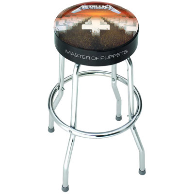 METALLICA MOP BAR STOOL SEAT BLK/CHRM by Latitude Run