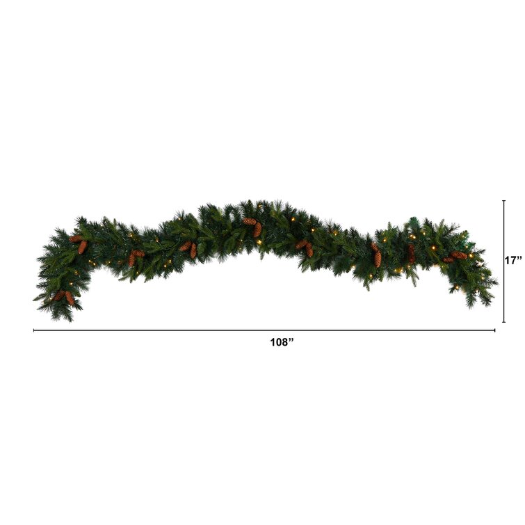 108'' in. Lighted Faux Garland & Reviews
